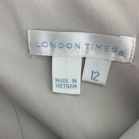 London Times Womens Banded Bodycon Dress Size 12 Silver & Black - Picture 5 of 7